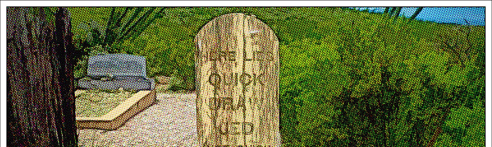 Wooden headstone at Boot Hill