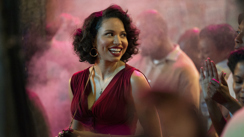 Photo of Jurnee Smollett on set for “Lovecraft Country.”