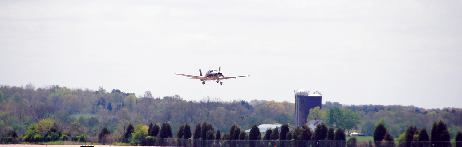 Photo of airplane taking off.