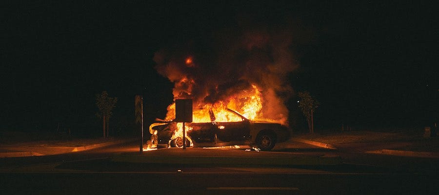 Car on fire