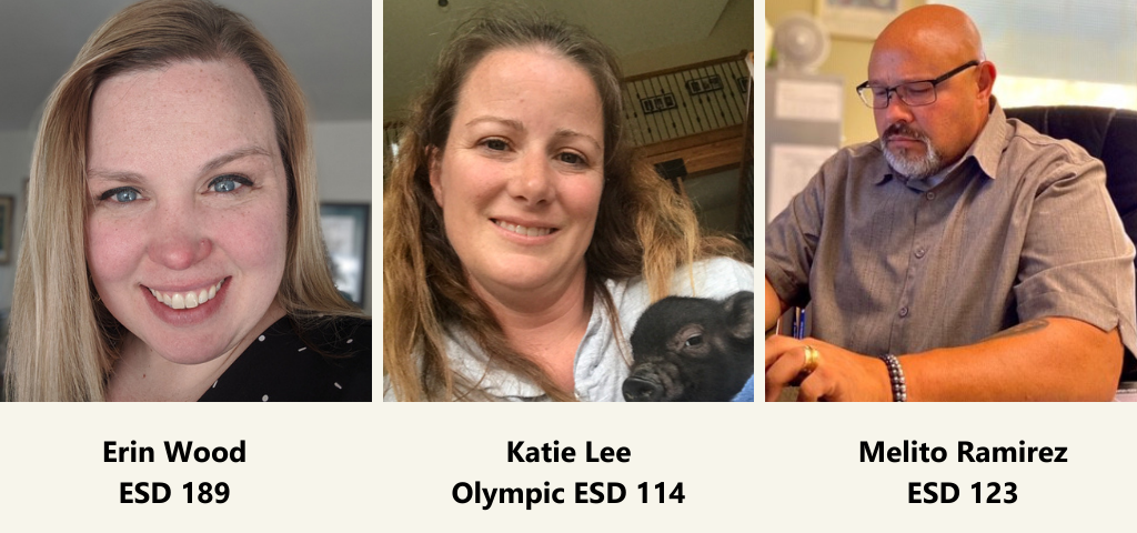 Erin Wood, ESD 189, Katie Lee, Olympic ESD 114, and Melito Ramirez, ESD 123