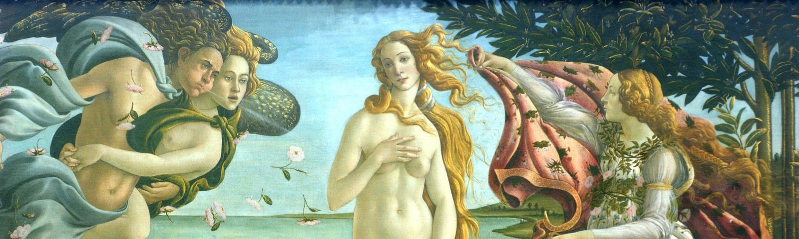 A detail of Sandro Botticelli’s “Birth of Venus” on view at the Uffizi Gallery in Florence, Italy.