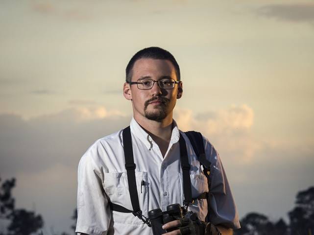 David Sherer, FWS Scholar and Fish and Wildlife Biologist, in Florida scrub habitat.
