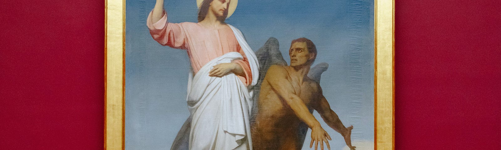 Painting of Jesus tempted by the devil