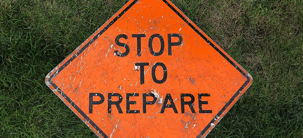 Stop to prepare sign