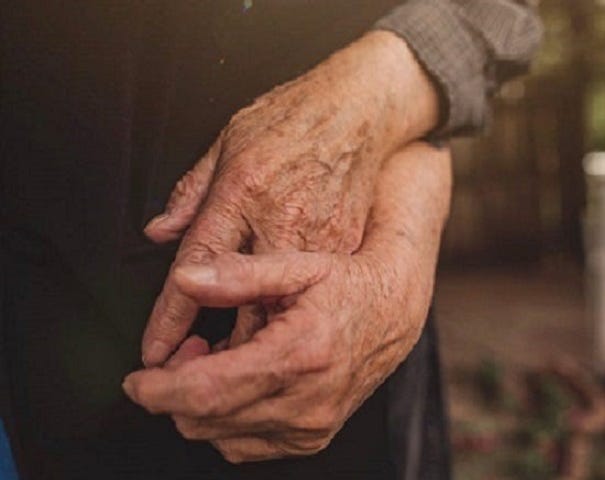 Picture of a loving couple who still share a bond after death. It’s been said her husband haunted their old house until she joined him in the afterlife.