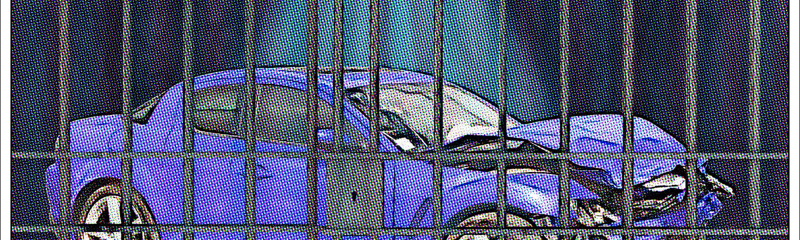 Wrecked car in jail.