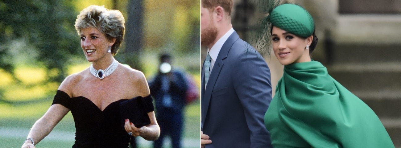 Meghan Markle followed in Princess Diana’s footsteps with her statement-making fashion choices.