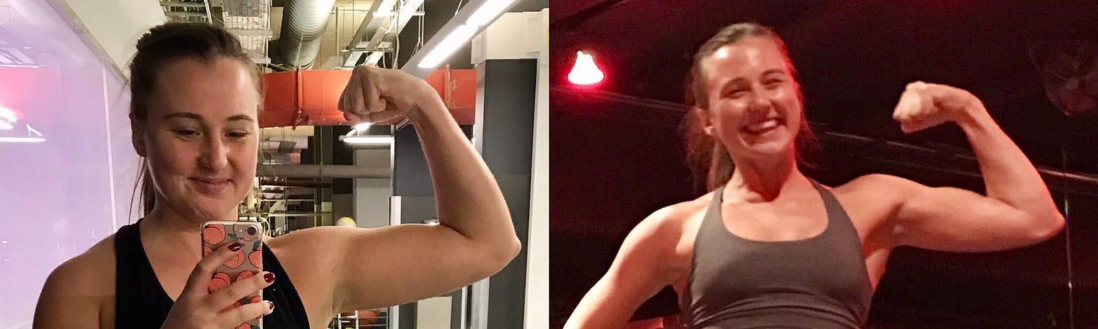 Rachel in December 2018 and September 2020, after losing weight and keeping it off.