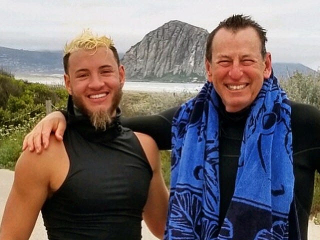 Father and son on Father’s Day after boogie boarding in Morro Bay, CA! :-)