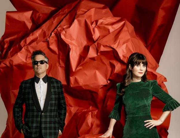 She & Him, featuring Zooey Deschanel and M. Ward, will play at the Arlington on December 2 at 8 pm