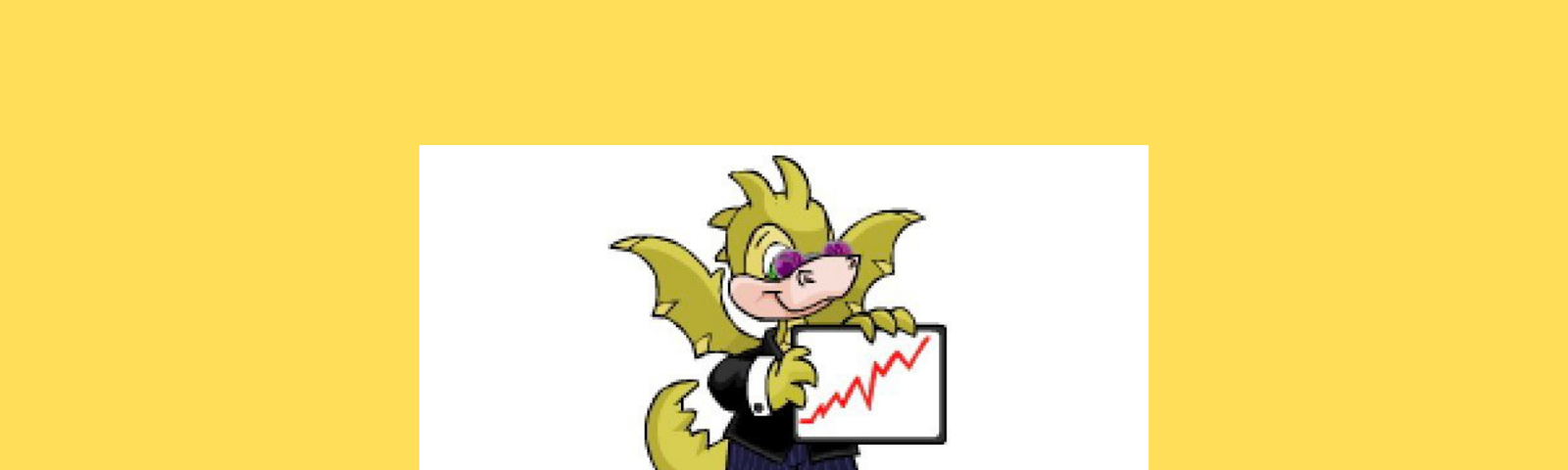 An image of a Neopets shoyru holding up a generic market chart with the text “The market could crash at any moment.”