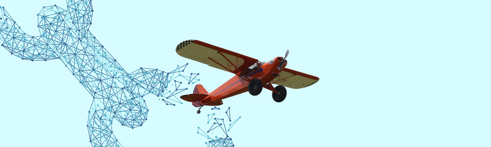 Illustration of an airplane breaking through a chain.