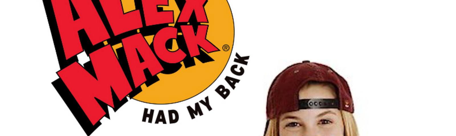 Alex Mack Logo with Alex Mack in baseball hat. (Image Credit: The Movie Database)