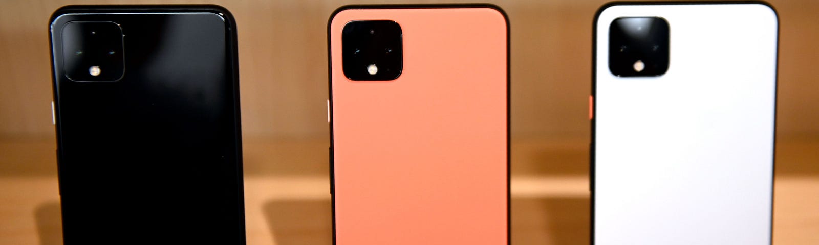 The new Google Pixel 4 phone is on display during a Google product launch event called Made by Google 19 on October 15, 2019