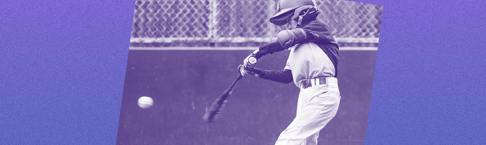 Filtered image of a young kid hitting a baseball with a bat.