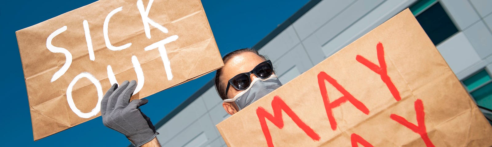 Workers protest against the failure from employers to provide adequate protections in the Amazon delivery hub workplace.