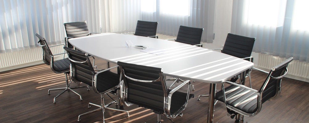 Empty conference room table