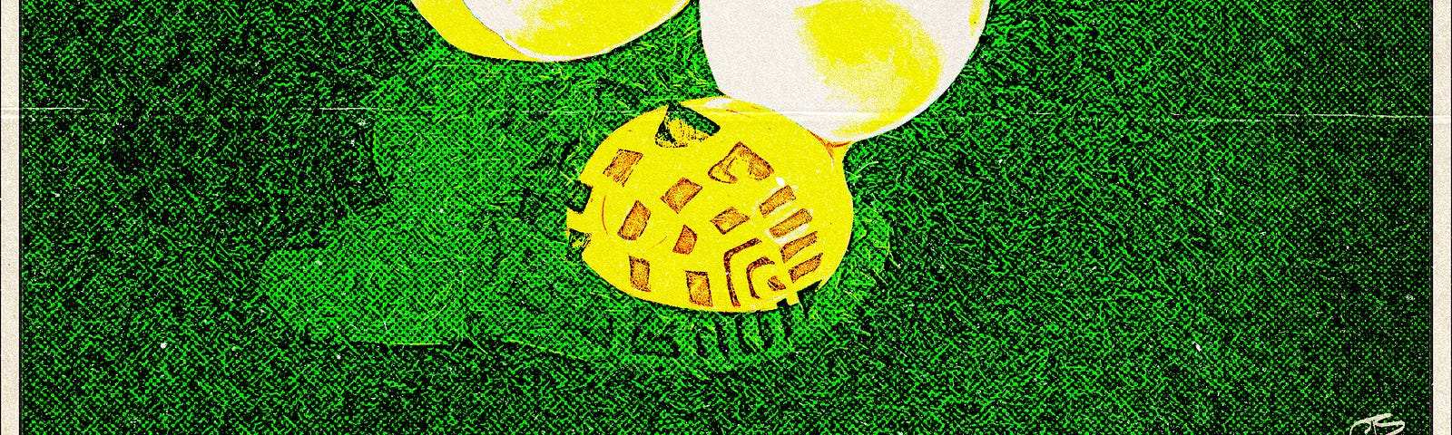 Footprint in broken egg yolk