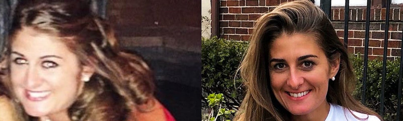 A side-by-side photo of the author before and after losing weight.