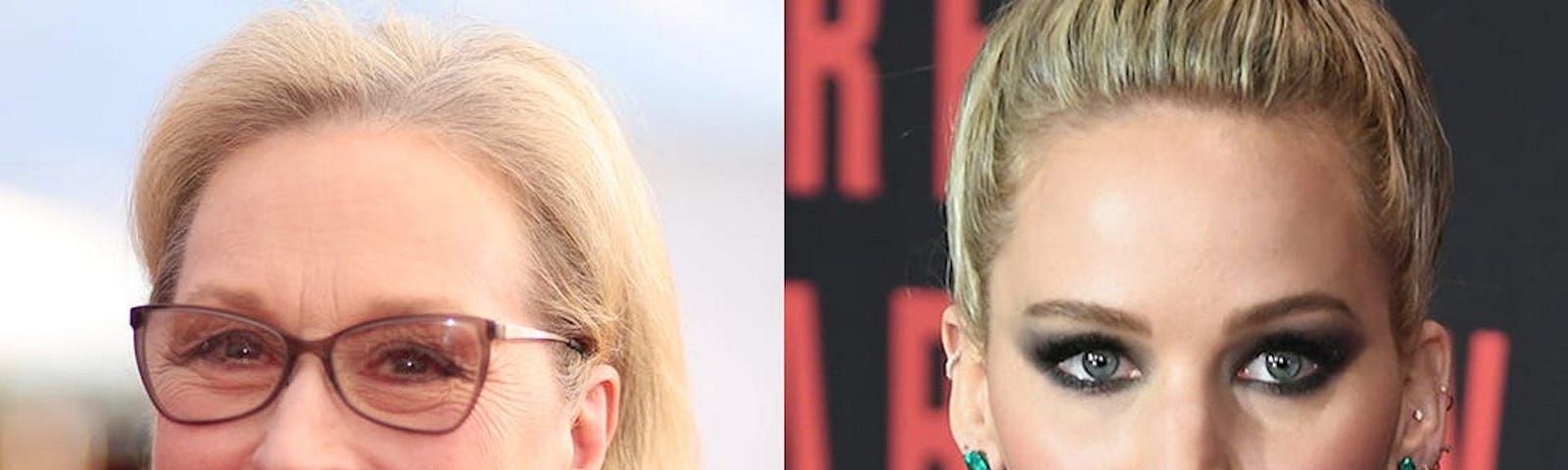 Meryl Streep (left) and Jennifer Lawrence (right).