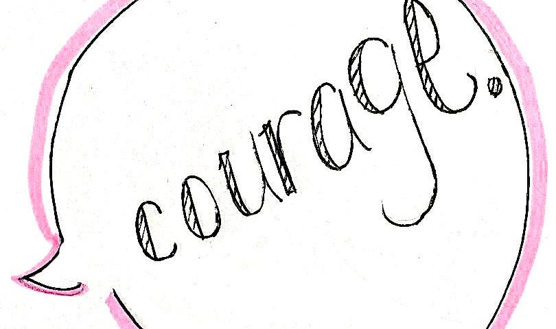 Courage in a speak bubble