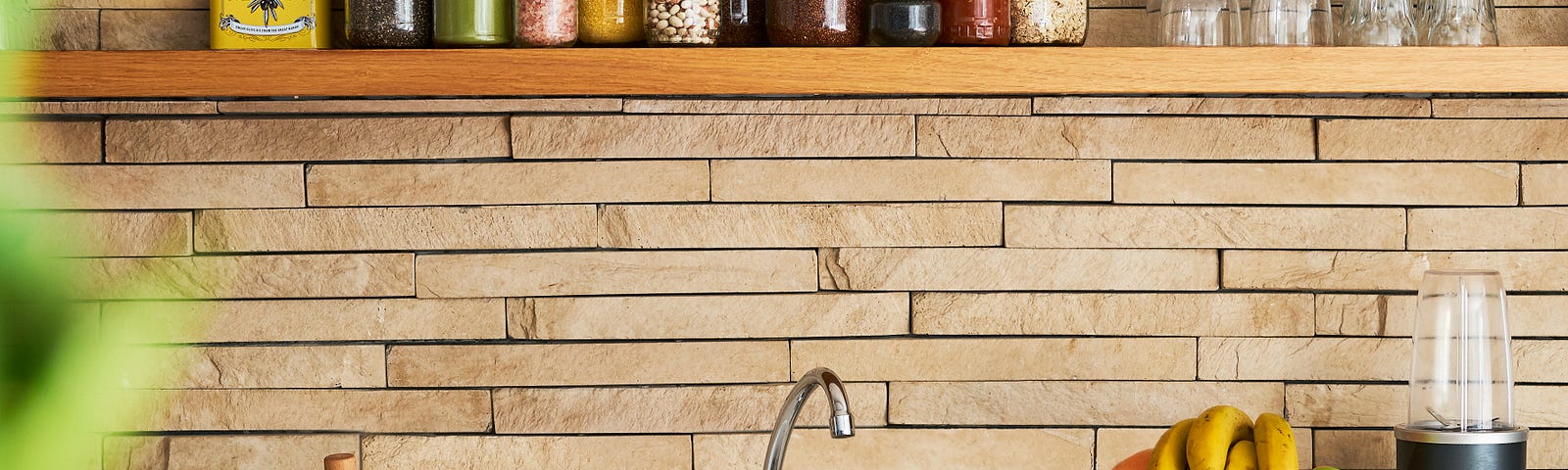 A shelf/pantry above a sink