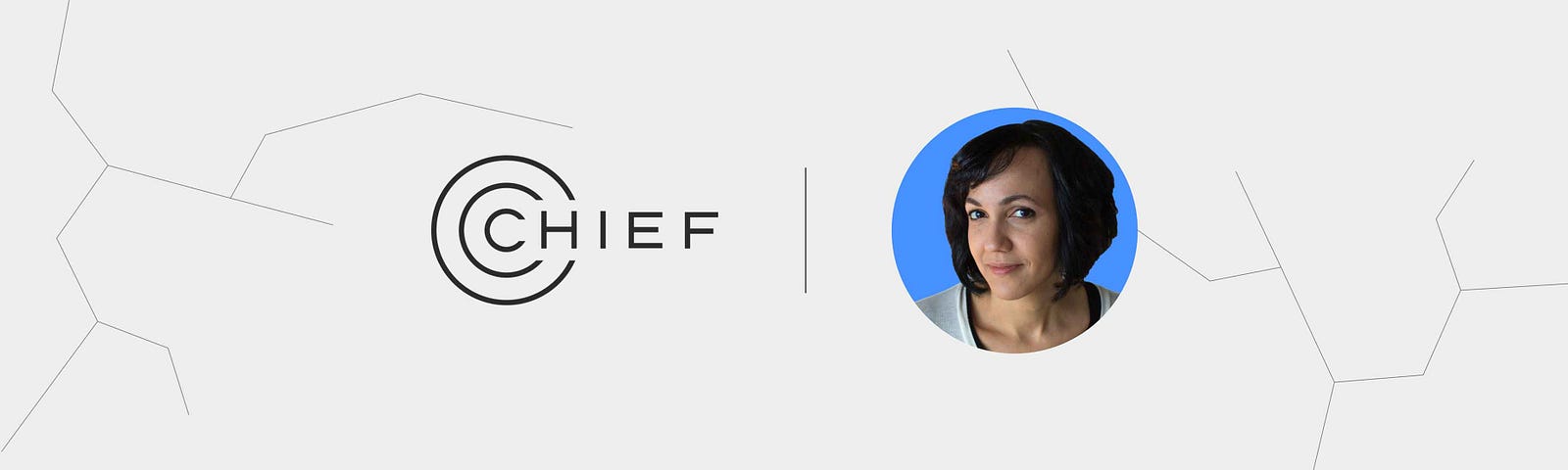 An image of the Chief logo next to a headshot of Ashleigh Axios.