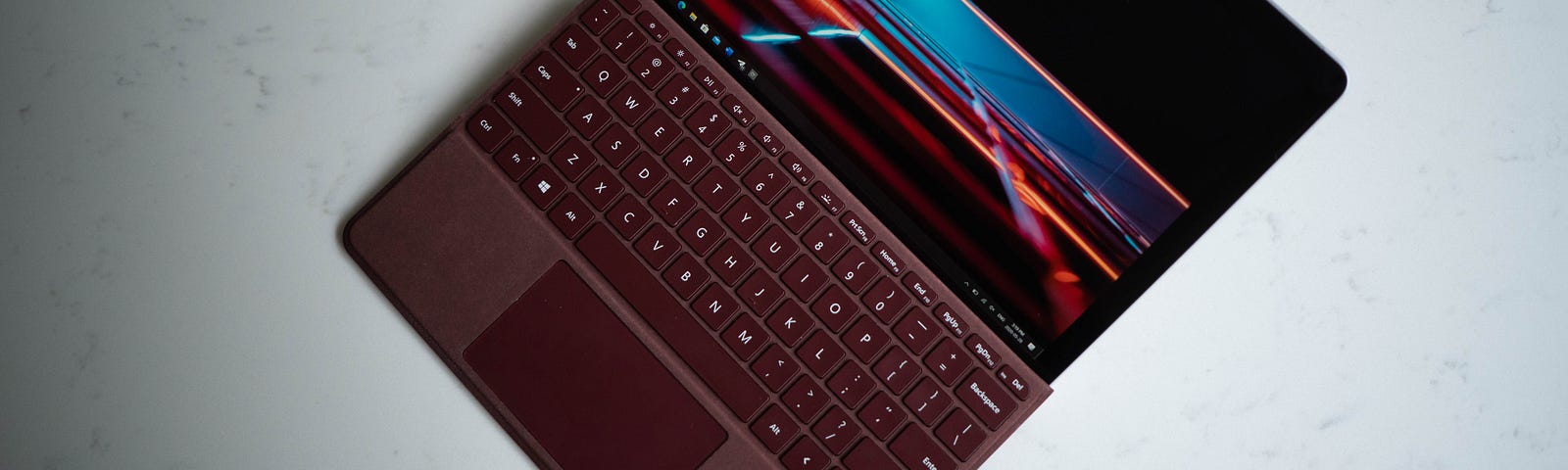 A top-down view of the Microsoft Surface Go 2.