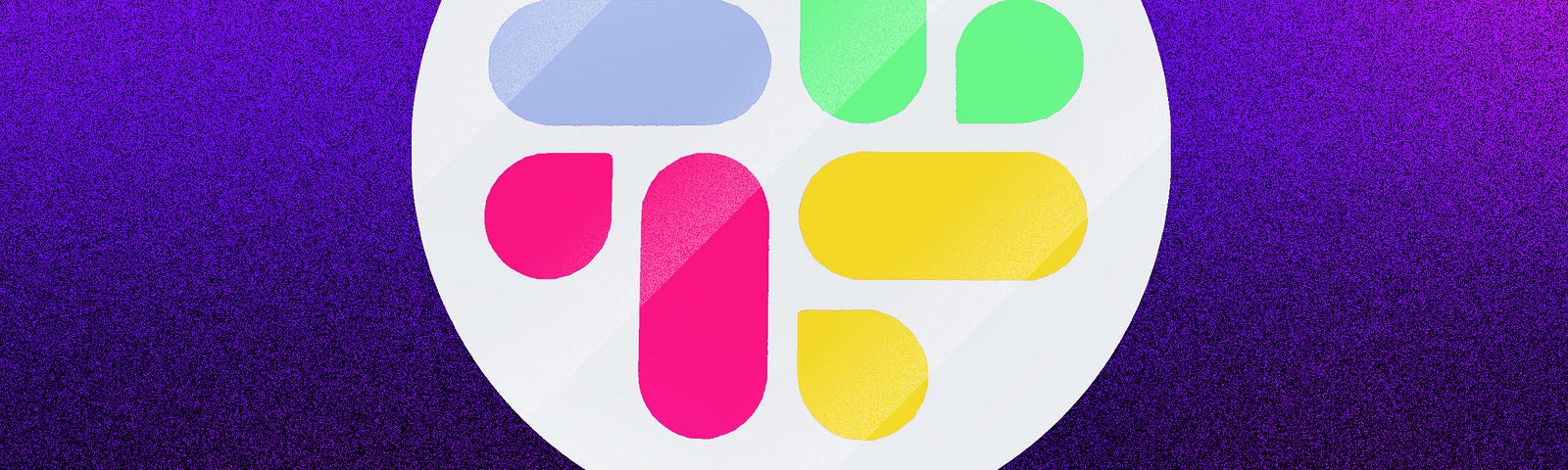 The Slack logo on a purple gradient background.