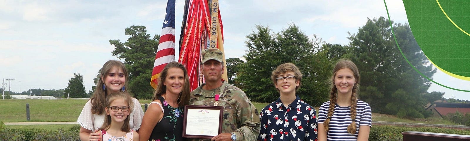 Rob Patton, center, with his wife and family.