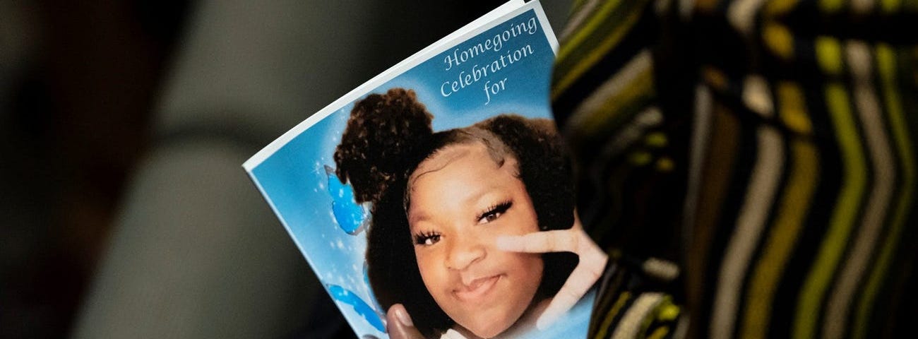 A funeral pamphlet for Ma’Khia Bryant.