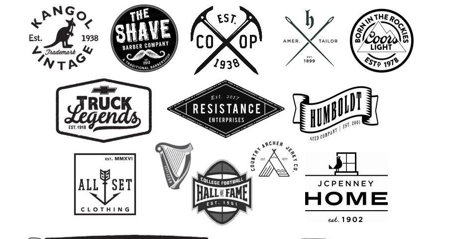 A collage of logos including Humboldt, JC Penney, Kangol Vintage, The Shave, Coors Light, and more.