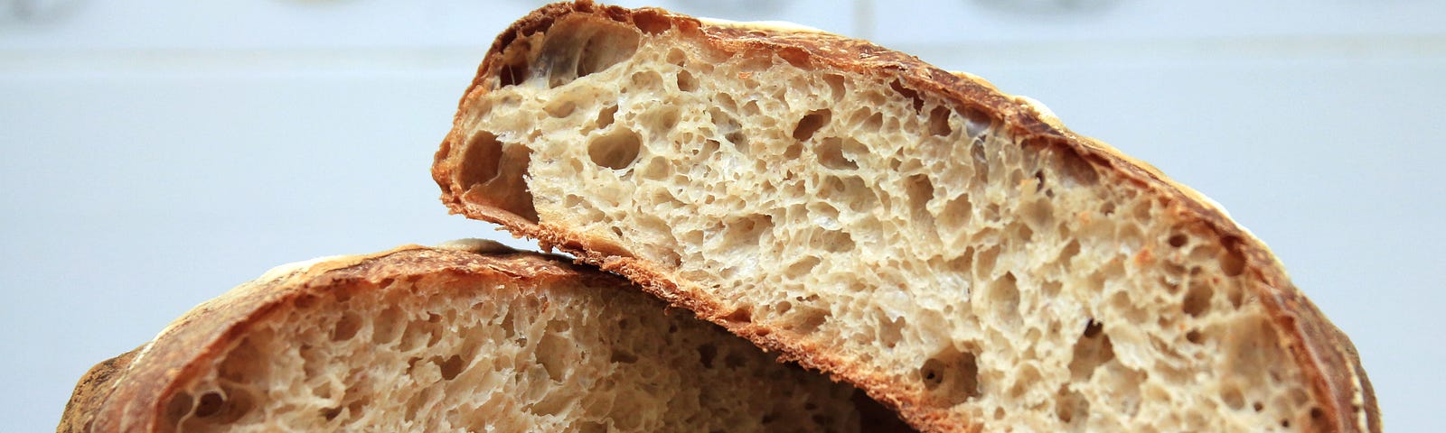 Naturally leavened bread sliced