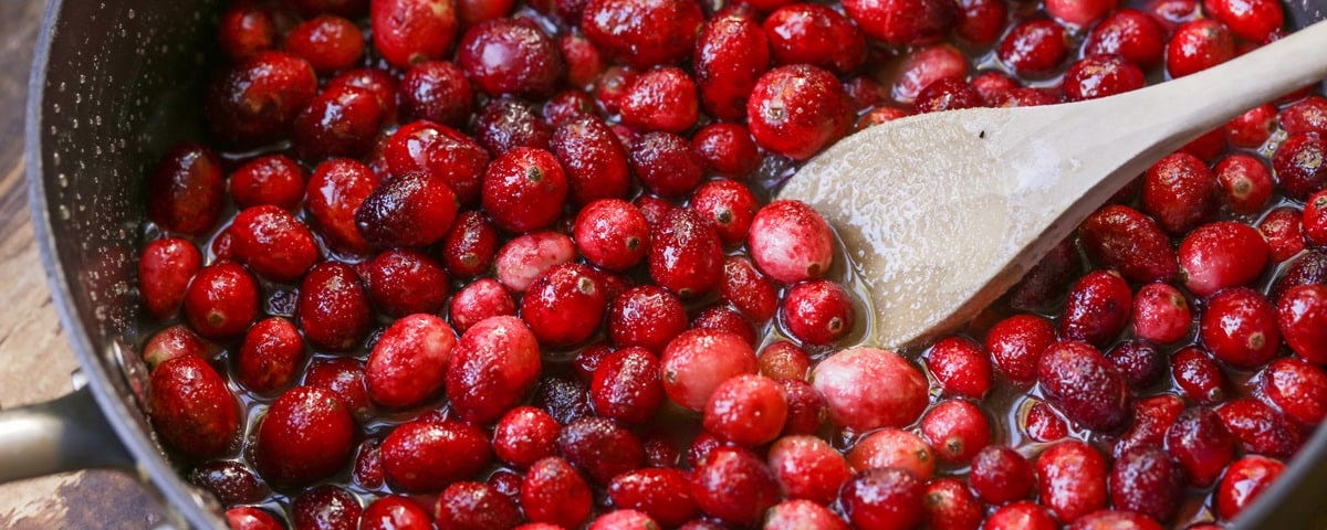 Cranberries on the stove.