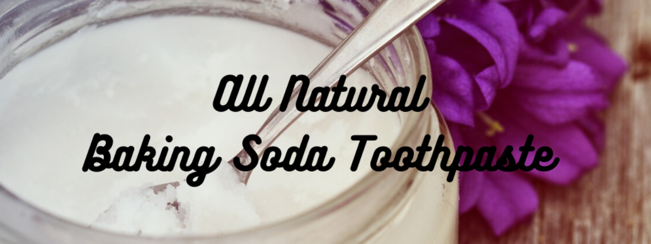 A jar of all natural baking soda toothpaste