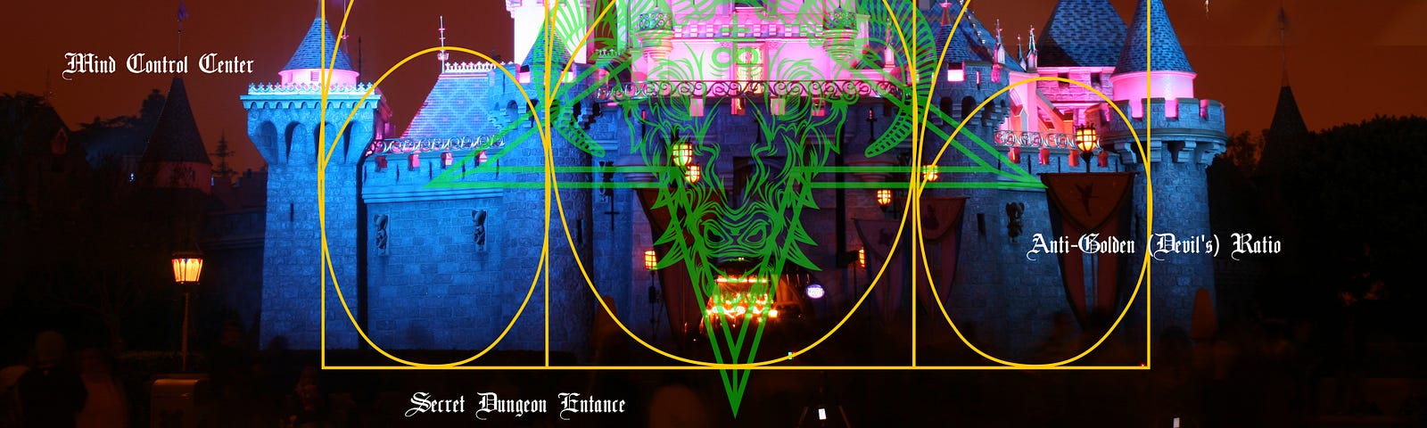 Schematic showing satanic elements in the Disneyland castle