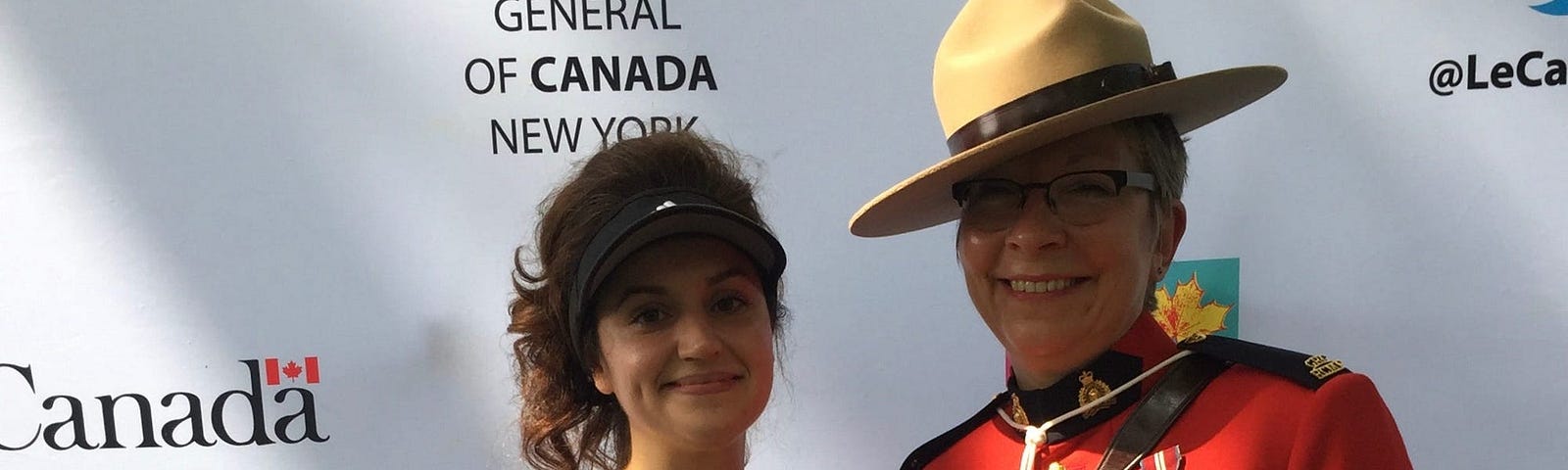 The author, Laila Maidan, left, at Canada Day celebrations in New York City.