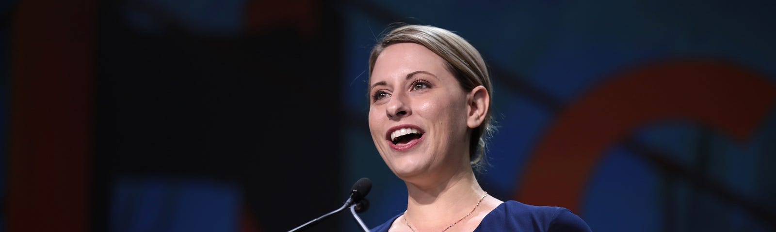 U.S. Congresswoman Katie Hill speaking at the 2019 California Democratic Party State Convention in San Francisco, California.