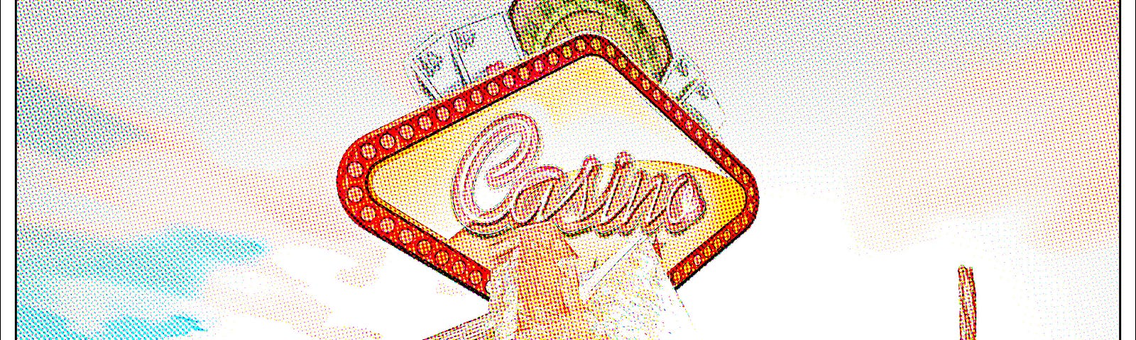 Church with casino sign