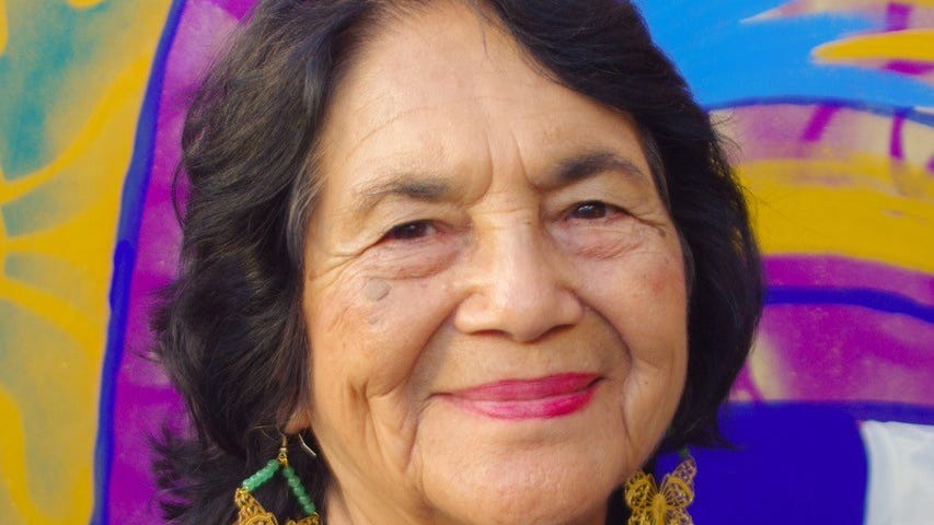 A portrait of Dolores Huerta.