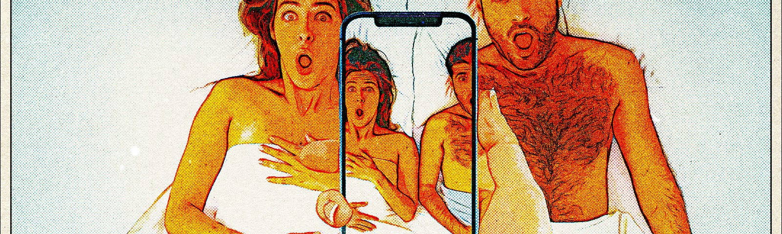 couple in bed caught on iPhone camera