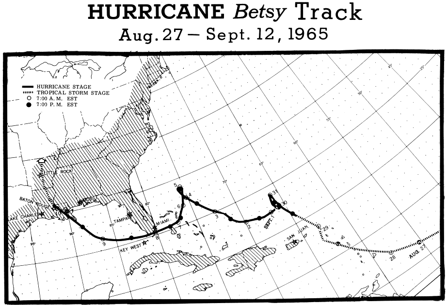 1965’s Hurricane Betsy unusual track.