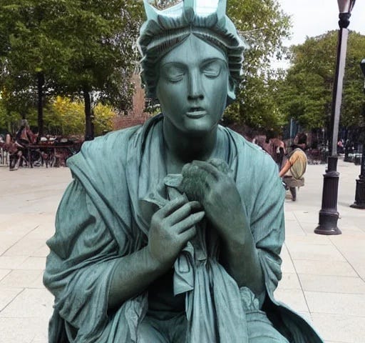 Statue of Liberty kneeling