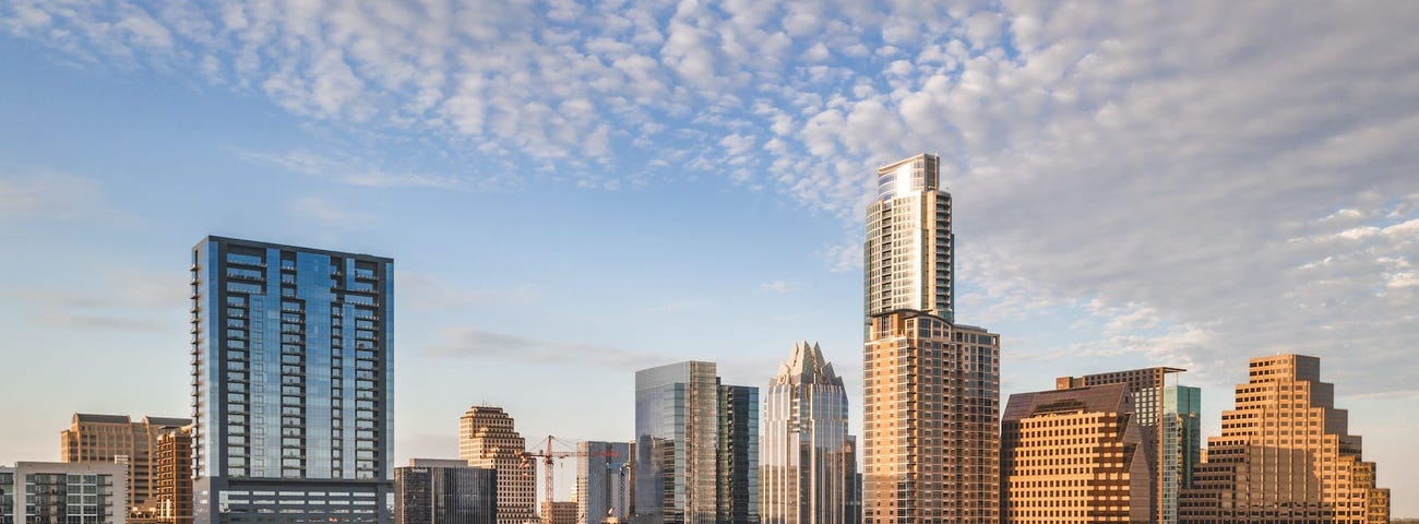 The skyline of Austin, Texas.