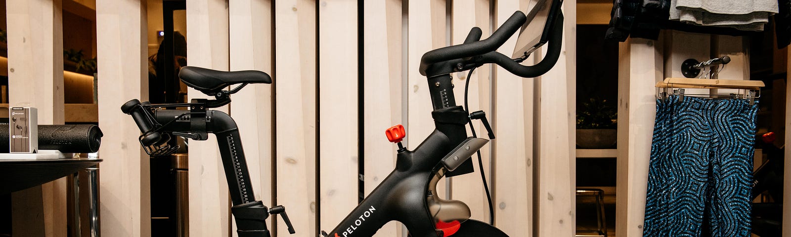 A Peloton stationary bike sits on display at one of the fitness company’s studios on December 4, 2019 in New York City.