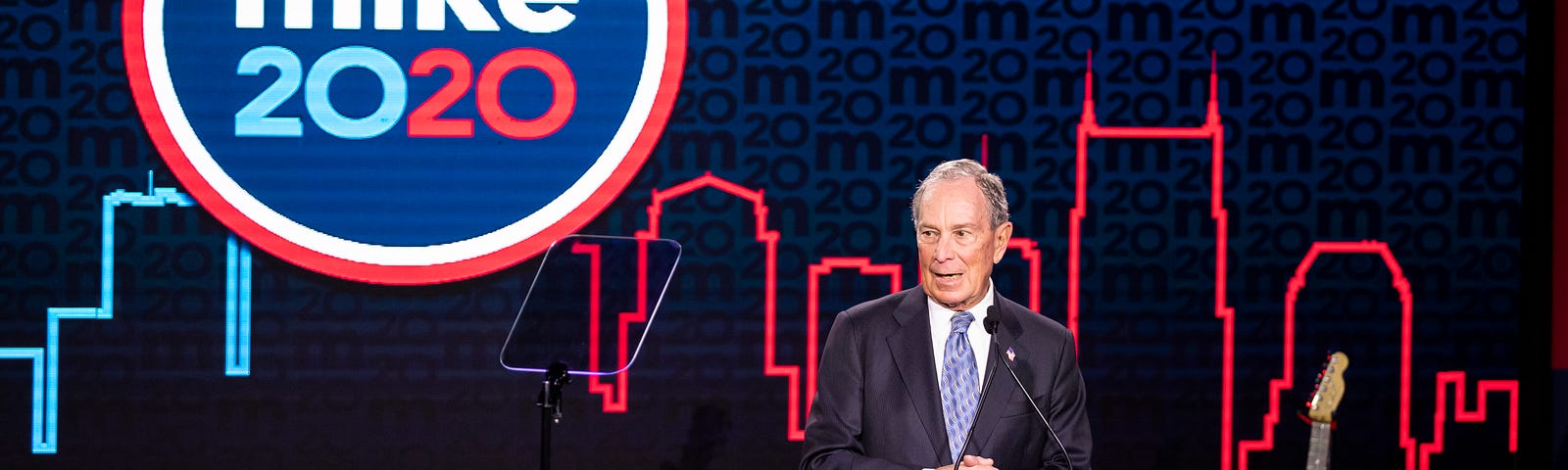 Democratic presidential candidate former NYC Mayor Mike Bloomberg delivers remarks during a campaign rally on February 12.