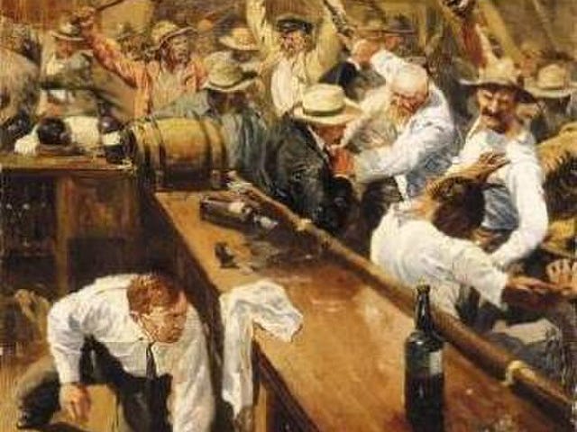 A brawling bar from the olden days