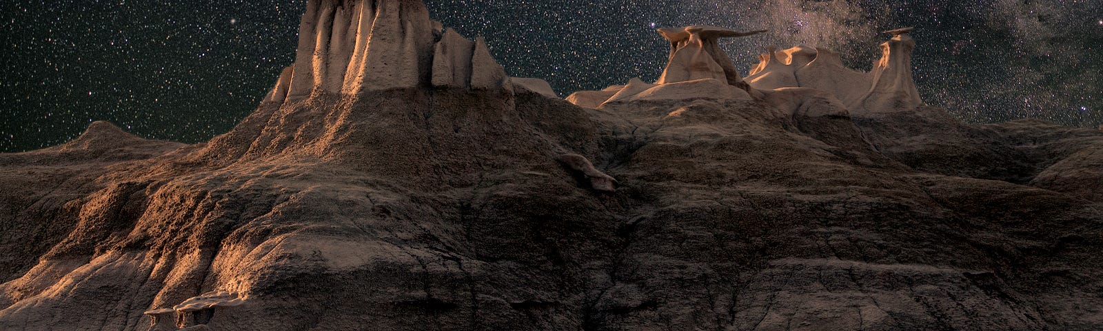 A mysterious stony structure, starry sky in the background