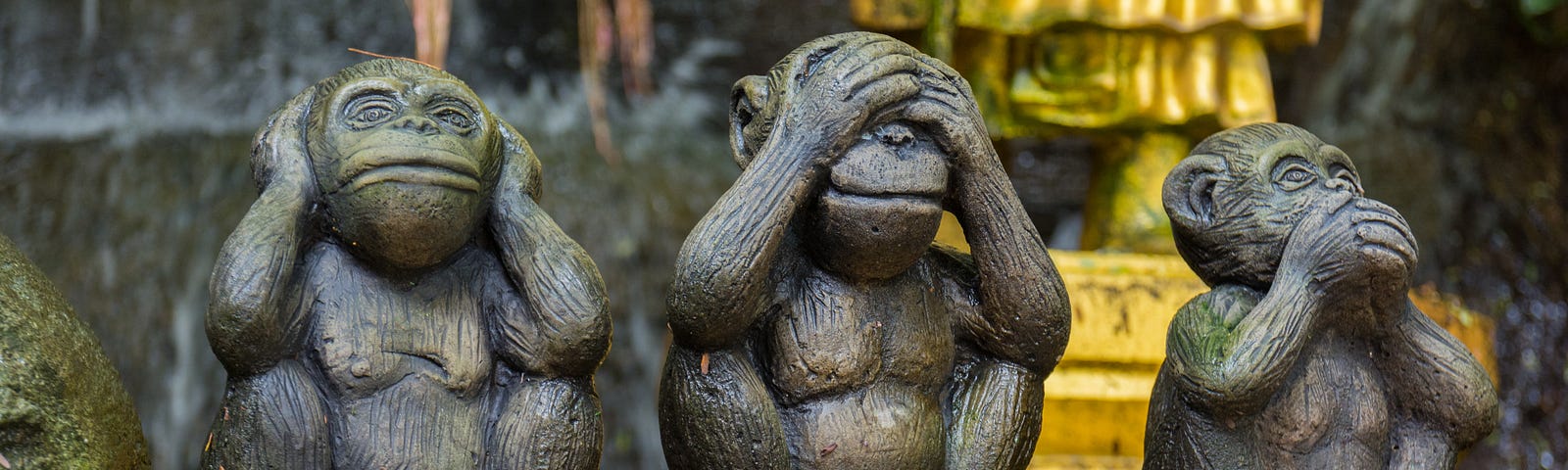 hear no evil, see no evil, speak no evil monkey statues